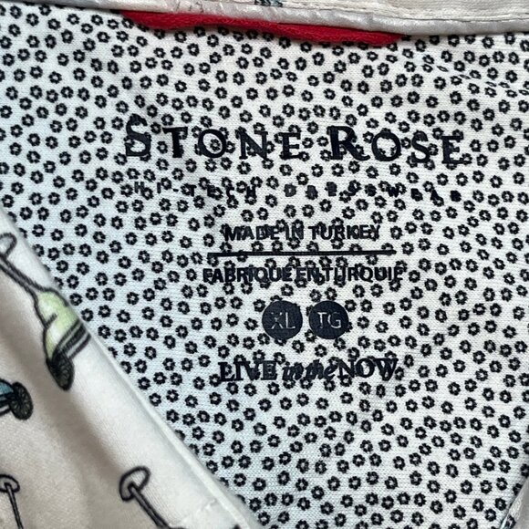 Stone Rose Margarita Graphic Print Short Sleeve Button Up Shirt SZ XL TG Polo - Picture 13 of 16